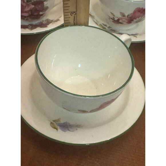 Bone China Formalities By Baum Bros. Floral Teacup & Saucer Set Of 3 Made In Eng - Picture 7 of 7
